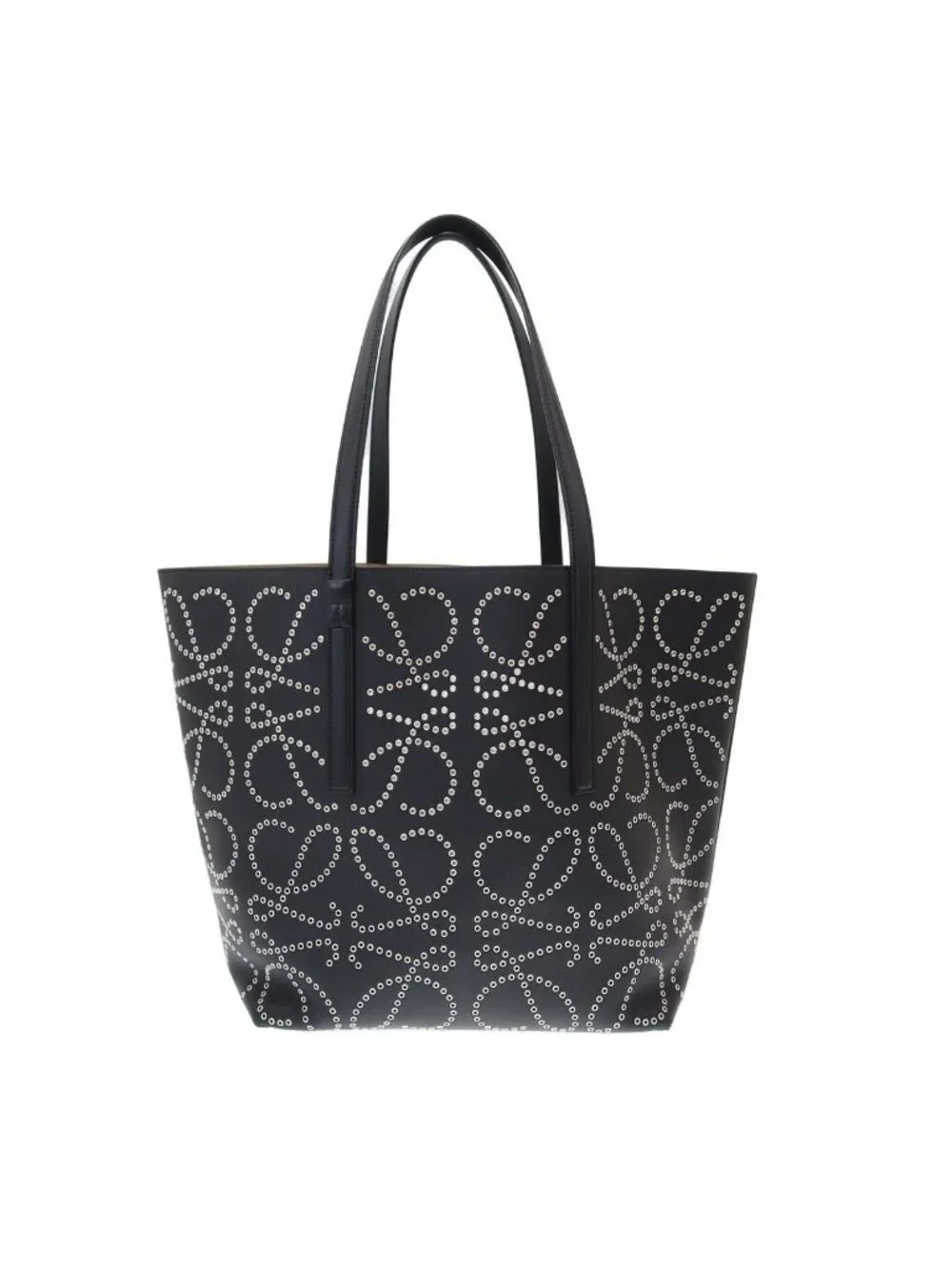Loewe Anagram Studded Leather Tote Bag Black